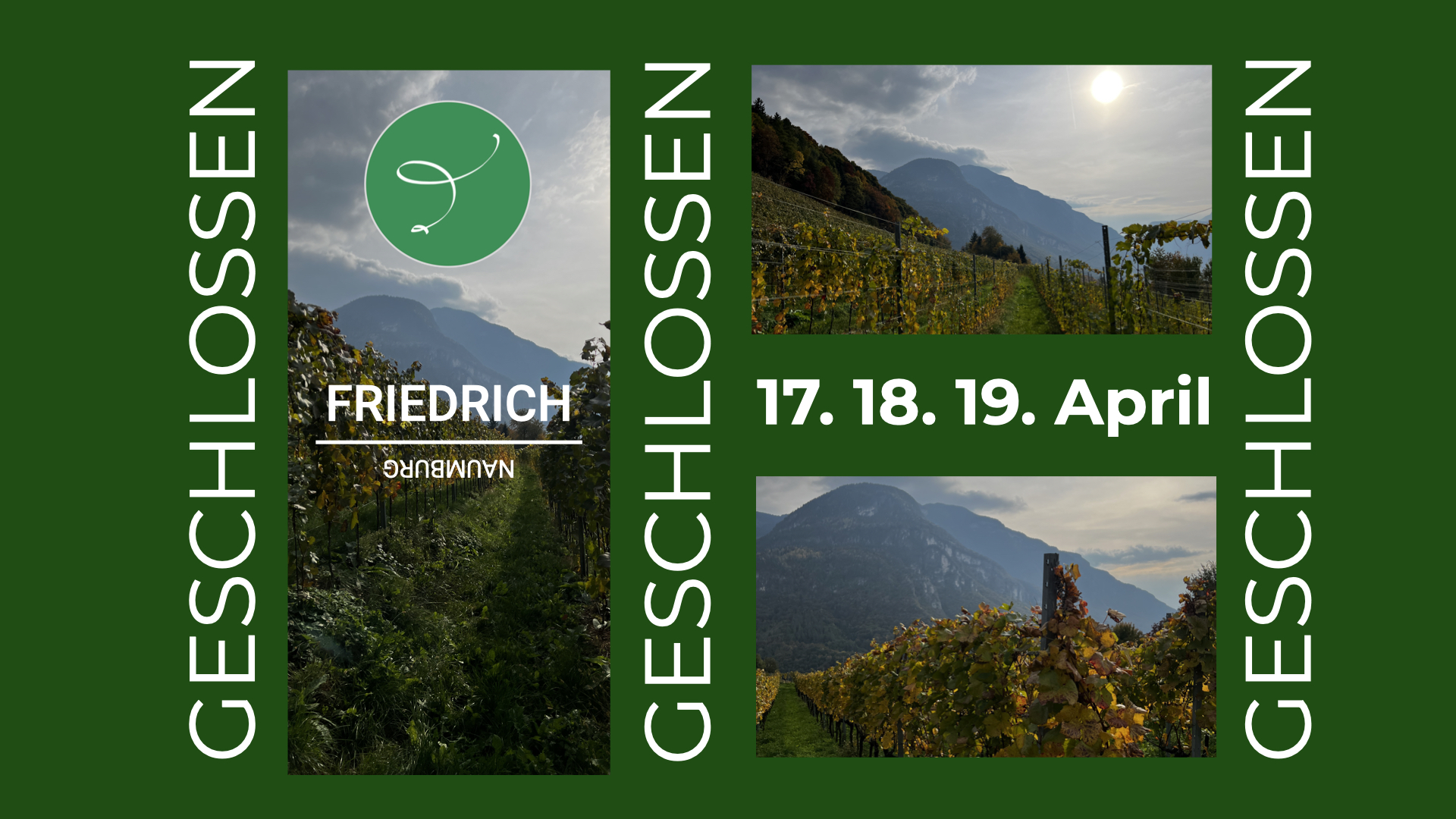 Unfortunately closed from 17 to 19 April 2026