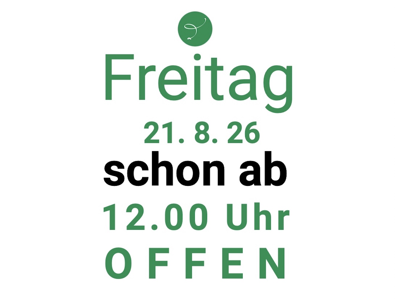 21. August 2026 ab 12 offen