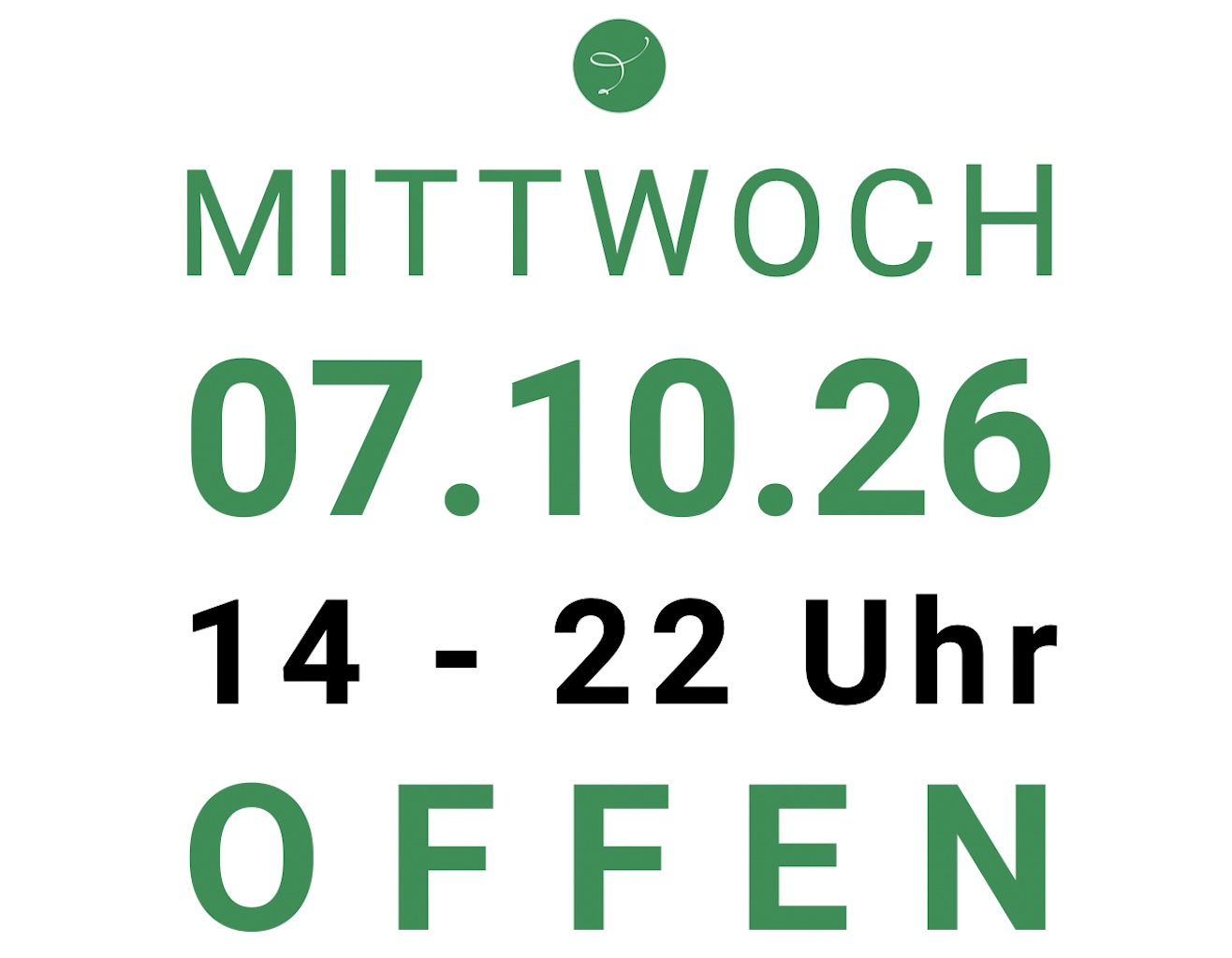 7. Oktober 2026 offen